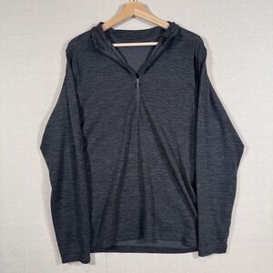 Lululemon Metal Vent Tech Quarter Zip Pull Over Sweatshirt Mens Large Dark Gray